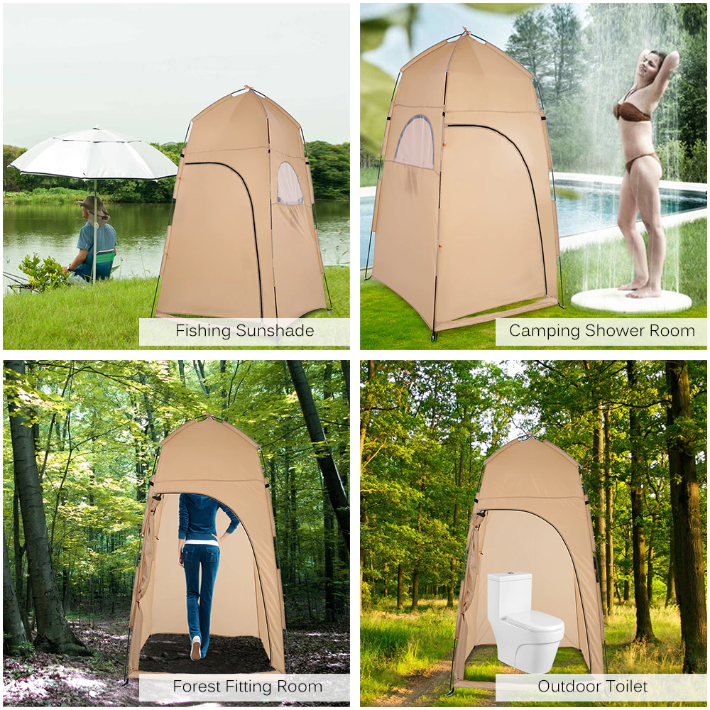 Cheap Goat Tents Portable Outdoor Camping Tent Shower Bath Changing Fitting Room Tent Shelter Camping Beach Privacy Toilet Camping Tent 2022   
